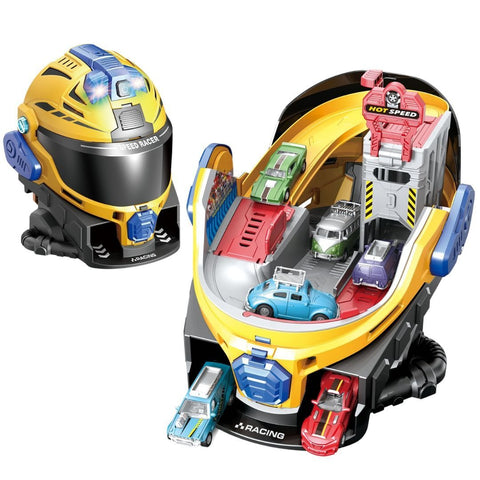 Hot Speed Helmet Parking Lot Playset