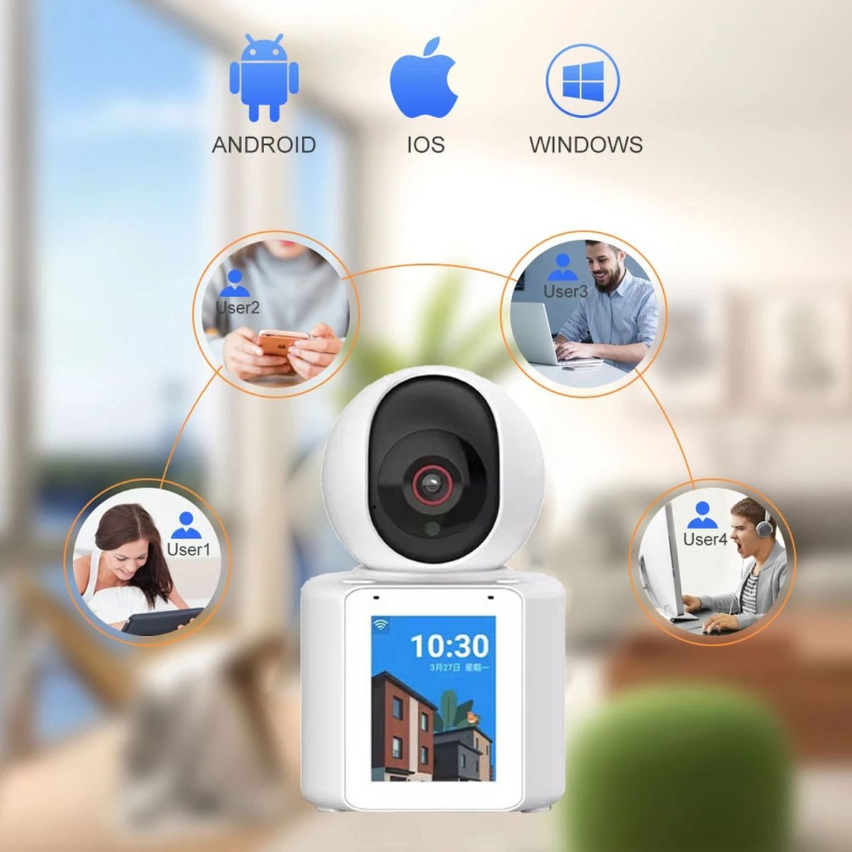 2 Way Wireless One Click Video Call Nanny Cam With 2.8" Screen