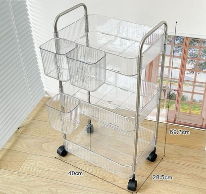 3 Tier Multi-Use Home Storage Acrylic Trolley