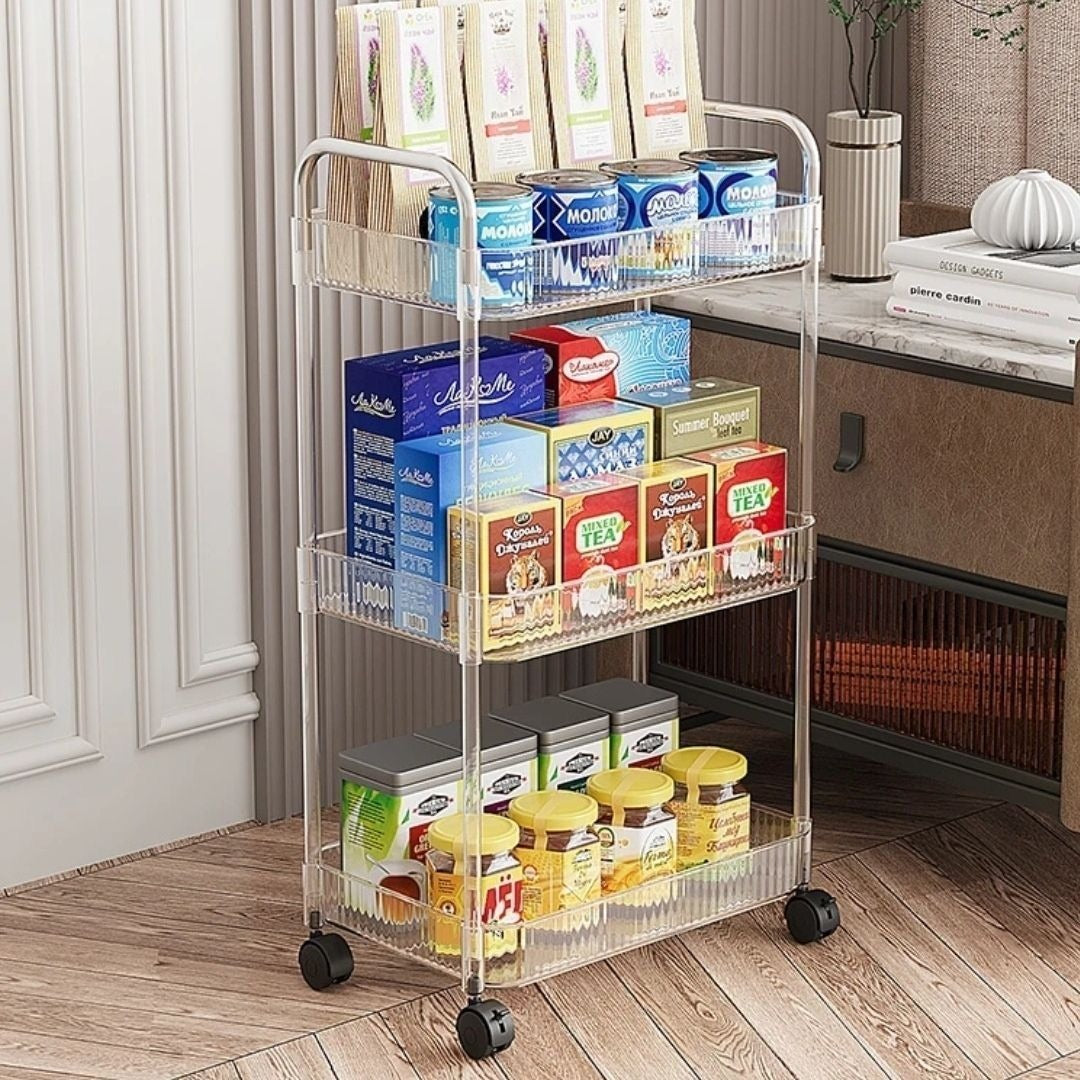 3 Tier Multi-Use Home Storage Acrylic Trolley