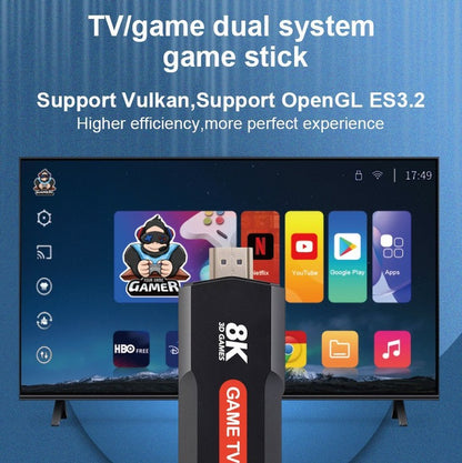 8K Ultra HD TV Stick Game Console + 2 x Wireless Controllers