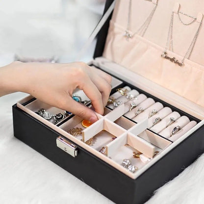 Compact Double Layer Jewelry Storage Organizer