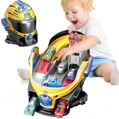 Hot Speed Helmet Parking Lot Playset