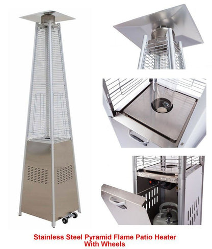 Stainless Steel Gas Flame Pyramid Patio Heater