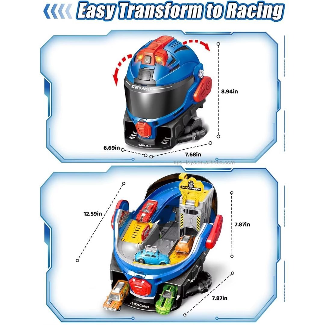 Hot Speed Helmet Parking Lot Playset
