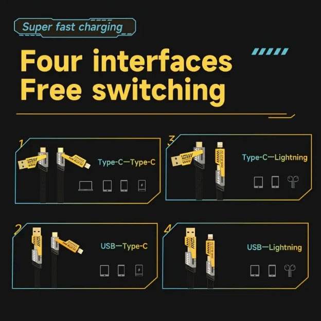 4In1 Premium Fast Charging Cable - DMC Wholesale