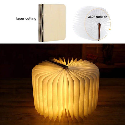 USB Rechargeable 3D LED Creative Wooden Book Night Light - DMC Wholesale