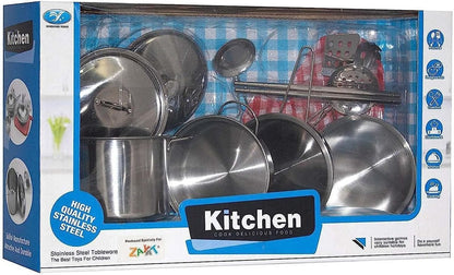 Stainless Steel Kitchen Set Toy For Kids (11 pcs)