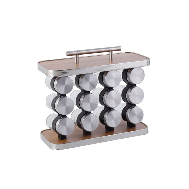 12-Jar Spice Rack with Glass Jars
