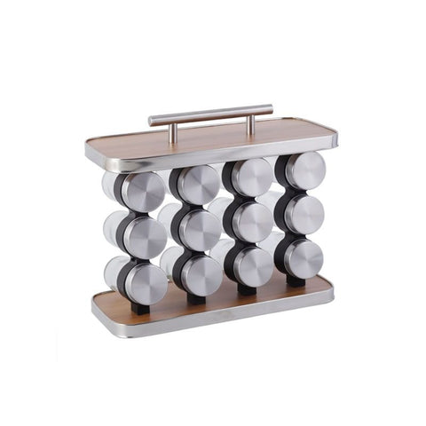 12-Jar Spice Rack with Glass Jars
