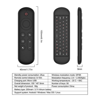 Air Mouse Remote with Mini Keyboard & 6-Axis Gyro Sensor