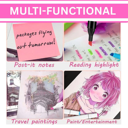 Coloured Dual Marker And Highlighter Pen Set (120 pcs)