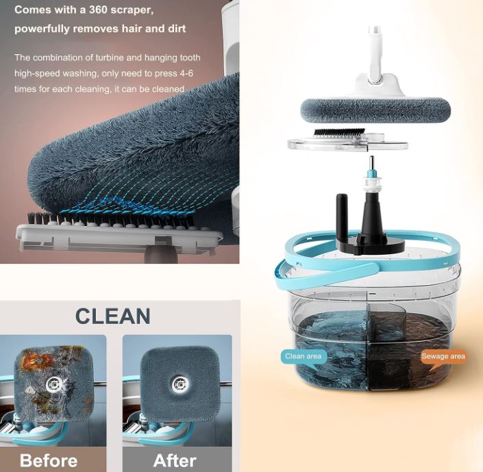 Microfiber Spin Mop & Bucket Floor Cleaning System