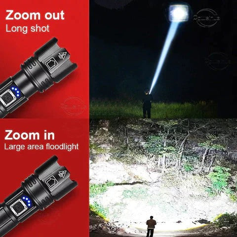 FlashLight With Hammer Cutter & PowerBank