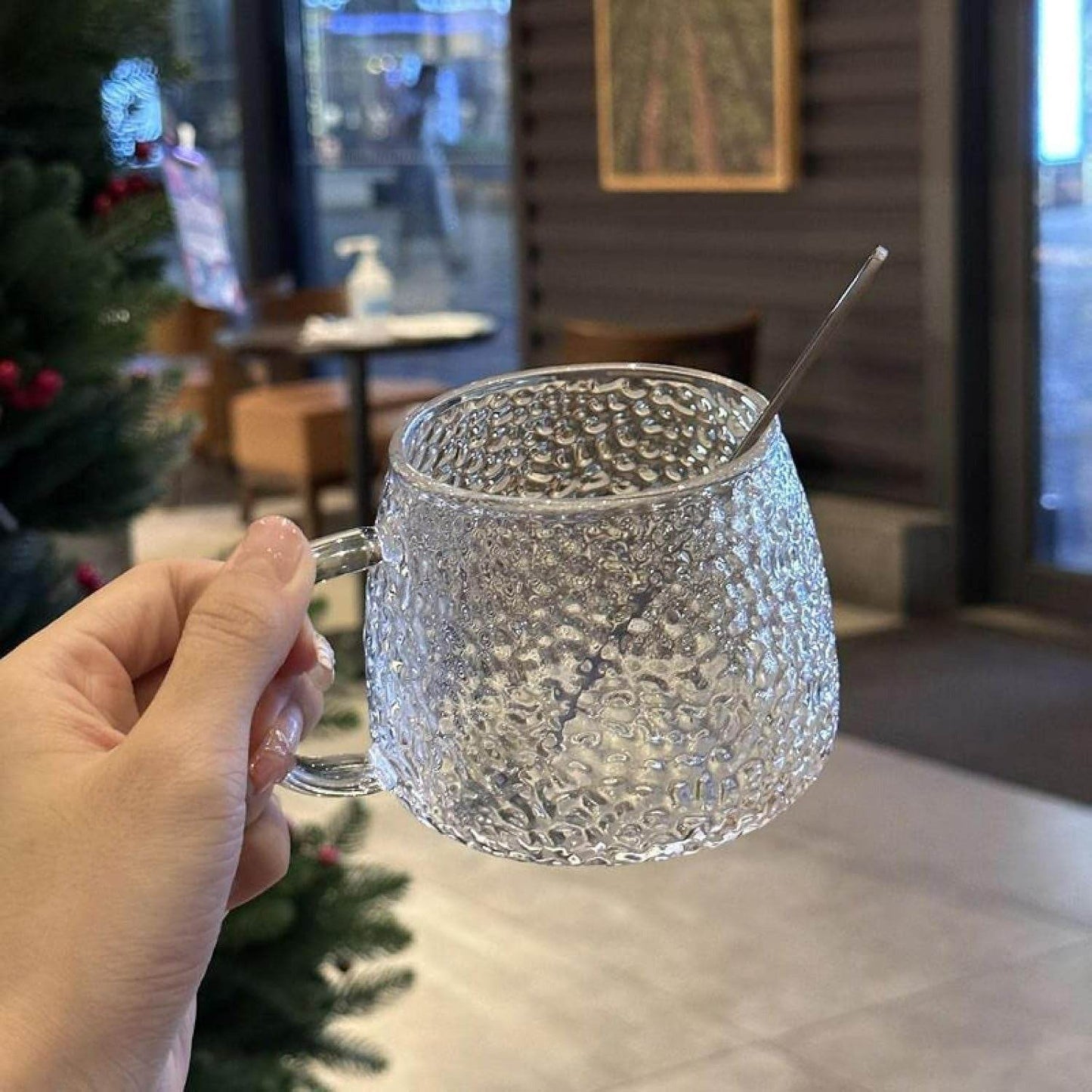 Hammered Glass Cup (400ml)(Each) - DMC Wholesale