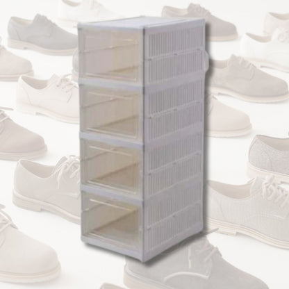 Grid Space Shoe Storage Box (4 Tier)