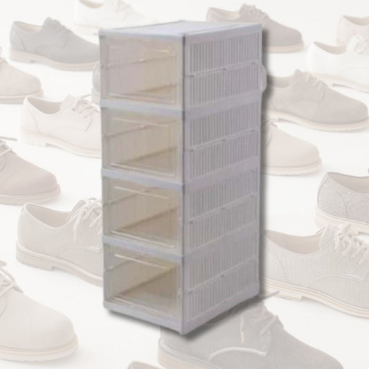 Grid Space Shoe Storage Box (4 Tier)