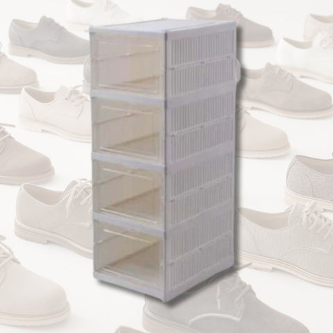 Grid Space Shoe Storage Box (4 Tier)