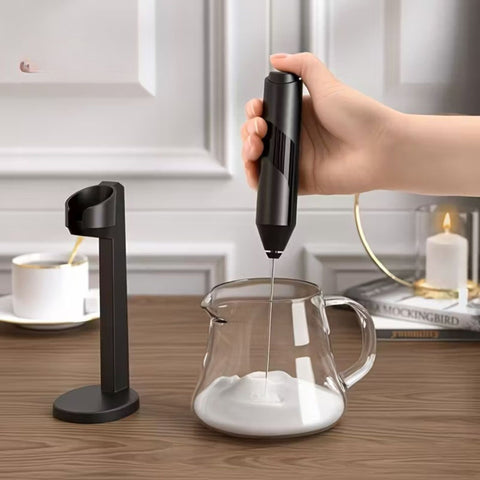 Powerful Milk Frother With Stand (Battery Operated) - Alt View