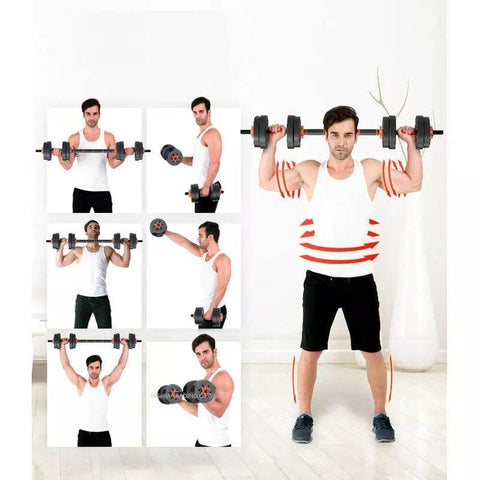 Home Gym Adjustable Dumbbell/Barbell Set (20kg) - Alt View