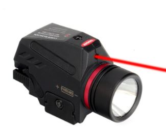 Pistol Flashlight Red Laser