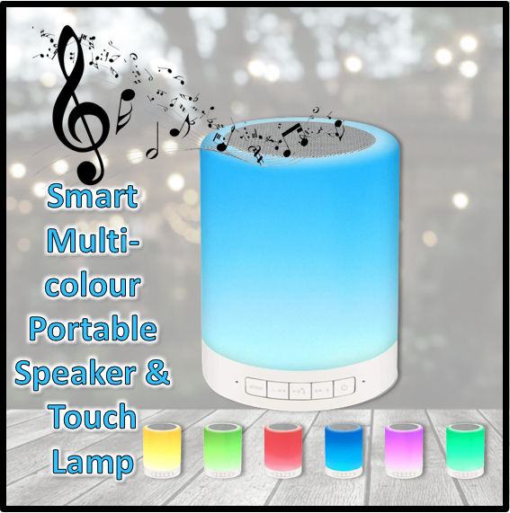 Smart Multicolour Portable Speaker And Touch Lamp