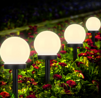 Round LED Solar Outdoor Patio Mini Bobo Lamps (2 pcs)