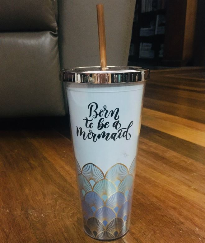 Born To Be A Mermaid Tumbler With Straw (650ml)