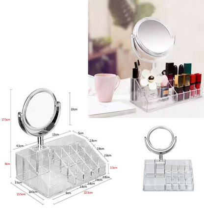 Make Up Organiser with Mirror (16 Grid)