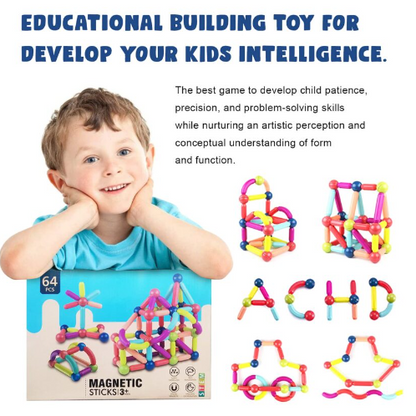 Magnetic Sticks Building Blocks (64 pcs)