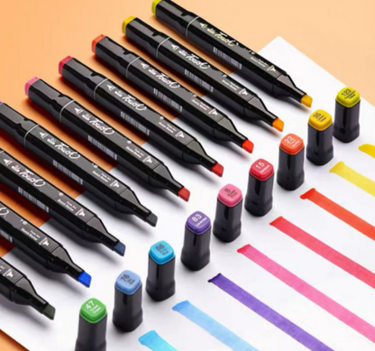 Coloured Dual Marker And Highlighter Pen Set (36 pcs)