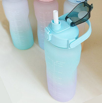 Combo: Vibrant Motivational Water Bottles (2 pcs)(Blue)