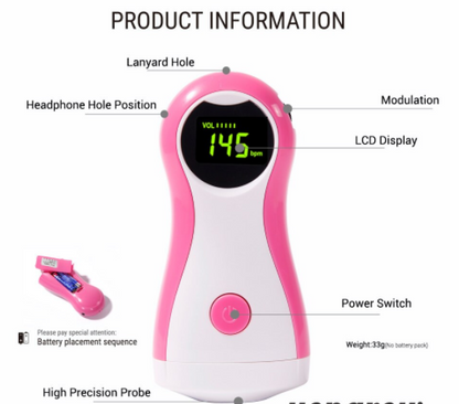 Fetal Doppler Monitor with LCD Display