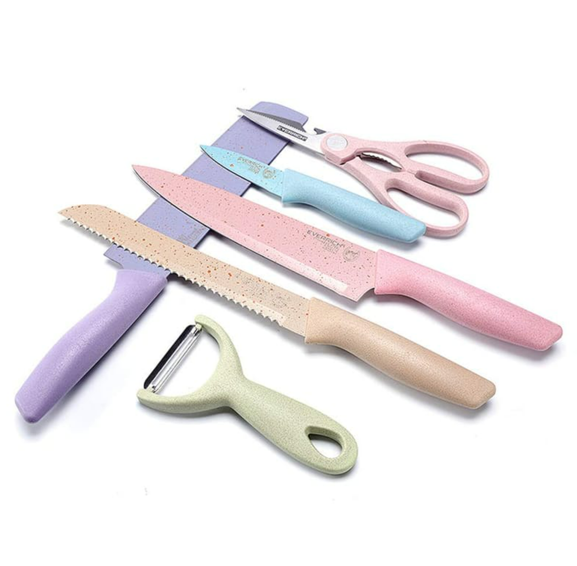 Pastel Corrugated Kitchen Knife Set (6 pcs)