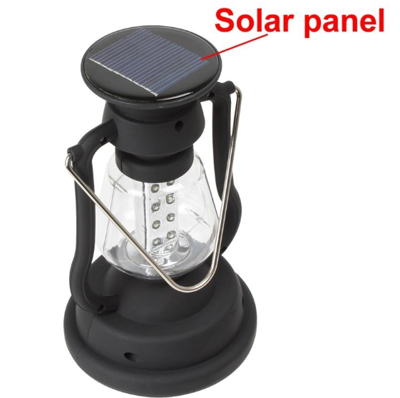 Rechargeable Solar Lamp With a Handle