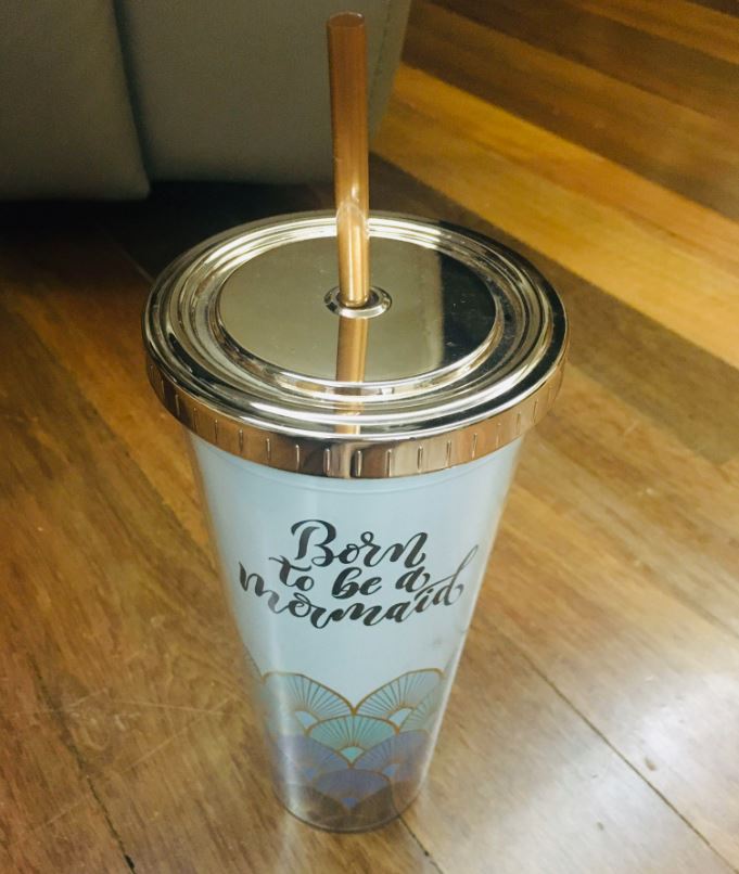 Born To Be A Mermaid Tumbler With Straw (650ml)