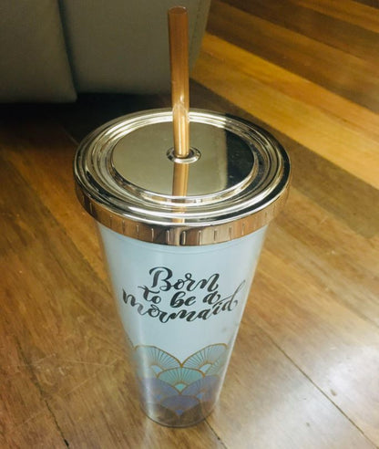 Born To Be A Mermaid Tumbler With Straw (650ml)