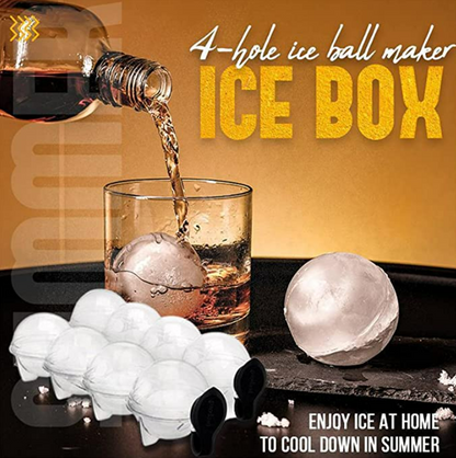 DIY 4 Holes Round Ice Ball Tray