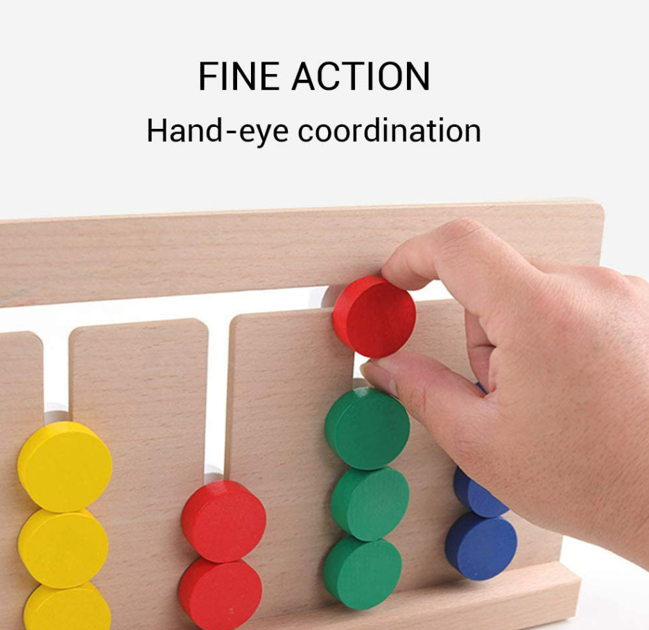 Wooden Four-Colour Matching Board Game