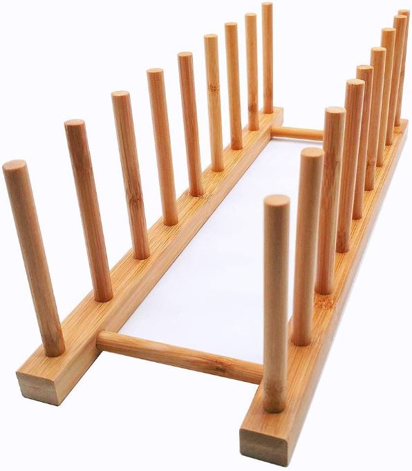 Wooden Plate Rack (8 Slots)