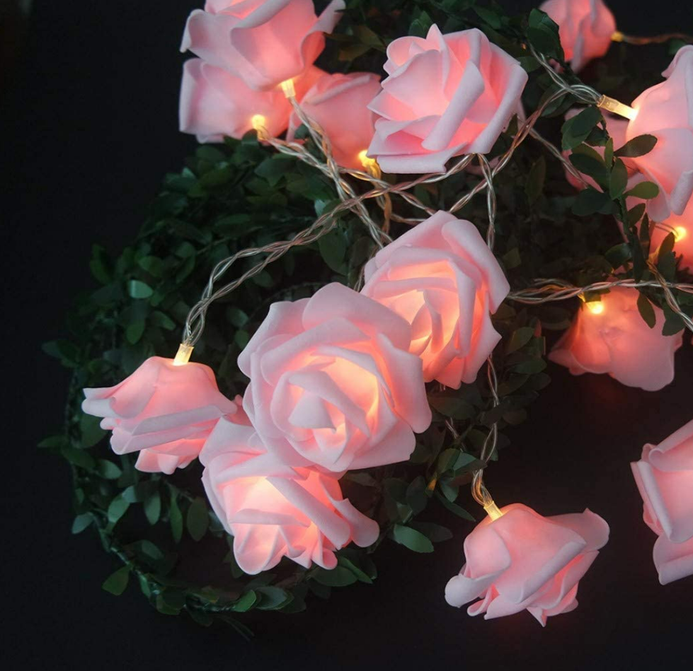 Decorative Soft Rose Flower LED String Light (White)