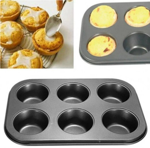 Muffin Pan Cupcake Mold Baking Tray (6 Cups)