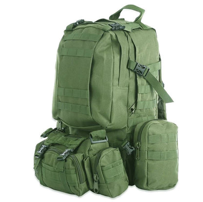 Travel Camping Bag With Three Molle Bags (Green)