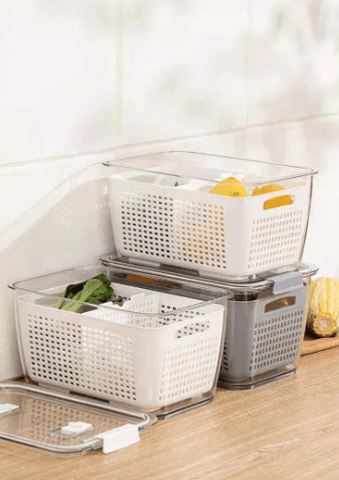 3in1 Fridge Organiser Storage Basket - Alt View