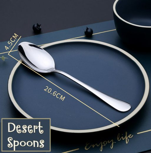 Stainless Steel Dessert Spoon Set (6 pcs)