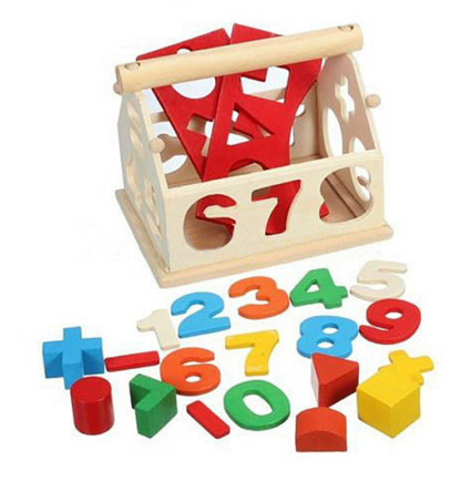 Wooden Numbers Sorting Intelligence House