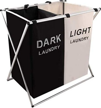 Foldable Sorting Laundry Basket (2 Compartment)