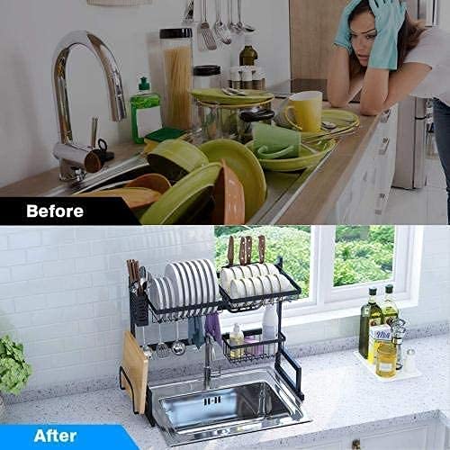 Space Saving Dish Draining Rack (85cm)