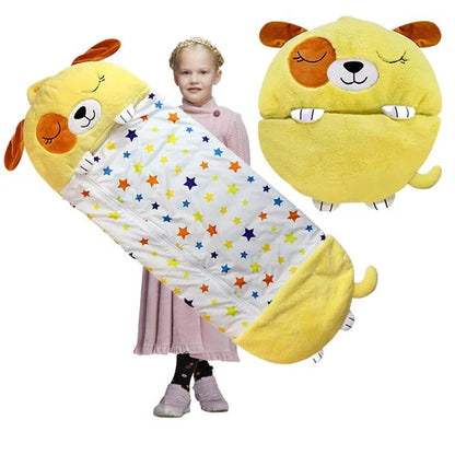 Ultra Soft Animal-Print Sleeping Bag For Children