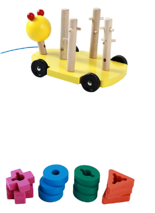 Wooden Caterpillar Toy with Columns